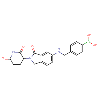 Chemical structure of [4-({[2-(2,6-dioxopiperidin-3-yl)-3-oxo-2,3-dihydro-1H-isoindol-5-yl]amino}methyl)phenyl]boronic acid - CSSB21531607587