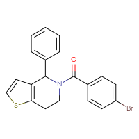 Chemical structure of 5-(4-bromobenzoyl)-4-phenyl-4H,5H,6H,7H-thieno[3,2-c]pyridine - CSSB12889286703
