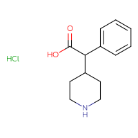 Chemical structure of 2-phenyl-2-(piperidin-4-yl)acetic acid hydrochloride - CSSB00134615430