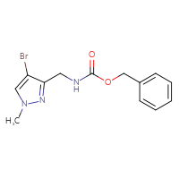 Chemical structure of benzyl N-[(4-bromo-1-methyl-1H-pyrazol-3-yl)methyl]carbamate - CSSB00015526393