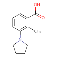 Chemical structure of 2-methyl-3-(pyrrolidin-1-yl)benzoic acid - CSSB00000215645