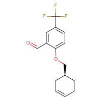 Chemical structure of 2-{[(1S)-cyclohex-3-en-1-yl]methoxy}-5-(trifluoromethyl)benzaldehyde - CSSB20466544608