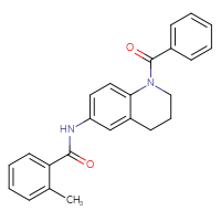 Chemical structure of N-(1-benzoyl-1,2,3,4-tetrahydroquinolin-6-yl)-2-methylbenzamide - CSSB00132593379