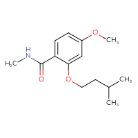 Chemical structure of 4-methoxy-N-methyl-2-(3-methylbutoxy)benzamide - CSSB02002076133