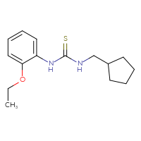 Chemical structure of 3-(cyclopentylmethyl)-1-(2-ethoxyphenyl)thiourea - CSSB01439294736