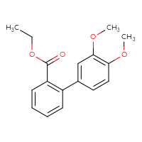 Chemical structure of ethyl 3',4'-dimethoxy-[1,1'-biphenyl]-2-carboxylate - CSSB06581900842