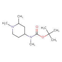 Chemical structure of tert-butyl N-(1,2-dimethylpiperidin-4-yl)-N-methylcarbamate - CSSB00010022936