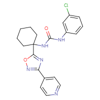 Chemical structure of 3-(3-chlorophenyl)-1-{1-[3-(pyridin-4-yl)-1,2,4-oxadiazol-5-yl]cyclohexyl}urea - CSSB00025687934