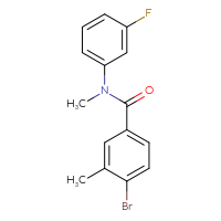 Chemical structure of 4-bromo-N-(3-fluorophenyl)-N,3-dimethylbenzamide - CSSB00008669160