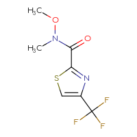 Chemical structure of N-methoxy-N-methyl-4-(trifluoromethyl)-1,3-thiazole-2-carboxamide - CSSB07044697345