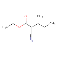 Chemical structure of ethyl 2-cyano-3-methylpentanoate - CSSB00012017105