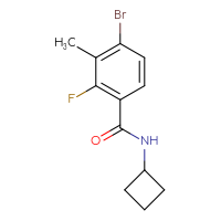 Chemical structure of 4-bromo-N-cyclobutyl-2-fluoro-3-methylbenzamide - CSSB00095432194