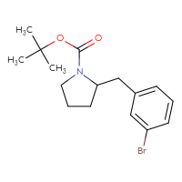 Chemical structure of tert-butyl 2-[(3-bromophenyl)methyl]pyrrolidine-1-carboxylate - CSSB03496568812