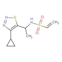 Chemical structure of N-[1-(4-cyclopropyl-1,2,3-thiadiazol-5-yl)ethyl]ethene-1-sulfonamide - CSSB21332081763