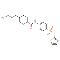 Chemical structure of 4-butyl-N-{4-[(1,3-thiazol-2-yl)sulfamoyl]phenyl}cyclohexane-1-carboxamide - CSSB00026378079