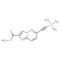 Chemical structure of methyl 6-[2-(trimethylsilyl)ethynyl]imidazo[1,2-b]pyridazine-2-carboxylate - CSSB21493655742