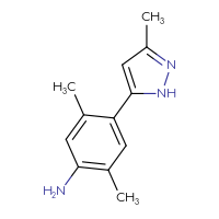 Chemical structure of 2,5-dimethyl-4-(3-methyl-1H-pyrazol-5-yl)aniline - CSSB00010588245
