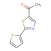 Chemical structure of 1-[2-(thiophen-2-yl)-1,3-thiazol-5-yl]ethan-1-one - CSSB00011720701