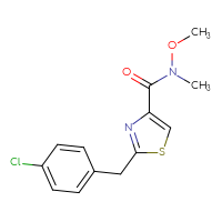 Chemical structure of 2-[(4-chlorophenyl)methyl]-N-methoxy-N-methyl-1,3-thiazole-4-carboxamide - CSSB02019935203