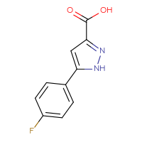 Chemical structure of 5-(4-fluorophenyl)-1H-pyrazole-3-carboxylic acid - CSSB00000189249