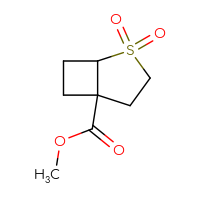 Chemical structure of methyl 2,2-dioxo-2λ⁶-thiabicyclo[3.2.0]heptane-5-carboxylate - CSSB20621780414