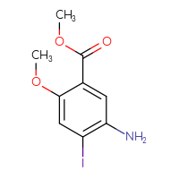Chemical structure of methyl 5-amino-4-iodo-2-methoxybenzoate - CSSB00020888799
