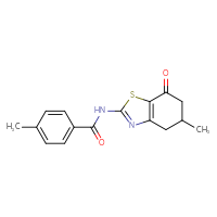 Chemical structure of 4-methyl-N-(5-methyl-7-oxo-4,5,6,7-tetrahydro-1,3-benzothiazol-2-yl)benzamide - CSSB00025738813
