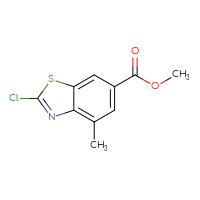 Chemical structure of methyl 2-chloro-4-methyl-1,3-benzothiazole-6-carboxylate - CSSB00010168702