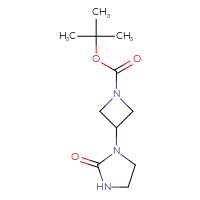 Chemical structure of tert-butyl 3-(2-oxoimidazolidin-1-yl)azetidine-1-carboxylate - CSSB00025711289