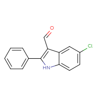 Chemical structure of 5-chloro-2-phenyl-1H-indole-3-carbaldehyde - CSSB00020672119