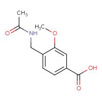 Chemical structure of 4-(acetamidomethyl)-3-methoxybenzoic acid - CSSB01090255678