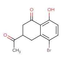 Chemical structure of 3-acetyl-5-bromo-8-hydroxy-1,2,3,4-tetrahydronaphthalen-1-one - CSSB00010238759