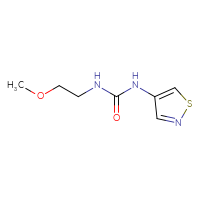 Chemical structure of 3-(2-methoxyethyl)-1-(1,2-thiazol-4-yl)urea - CSSB00154084455