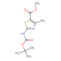 Chemical structure of methyl 2-{[(tert-butoxy)carbonyl]amino}-4-methyl-1,3-thiazole-5-carboxylate - CSSB00000699463