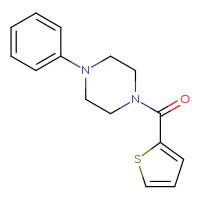 Chemical structure of 1-phenyl-4-(thiophene-2-carbonyl)piperazine - CSSB00046130933