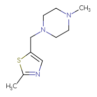 Chemical structure of 1-methyl-4-[(2-methyl-1,3-thiazol-5-yl)methyl]piperazine - CSSB00011321338