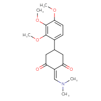 Chemical structure of 2-[(dimethylamino)methylidene]-5-(2,3,4-trimethoxyphenyl)cyclohexane-1,3-dione - CSSB00020601150