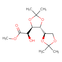 Chemical structure of methyl (2R)-2-[(4R,5R)-5-[(4R)-2,2-dimethyl-1,3-dioxolan-4-yl]-2,2-dimethyl-1,3-dioxolan-4-yl]-2-hydroxyacetate - CSSB02515449270