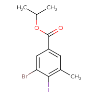 Chemical structure of propan-2-yl 3-bromo-4-iodo-5-methylbenzoate - CSSB02131847133