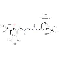 Chemical structure of 2,4-di-tert-butyl-6-{[(2-{[(3,5-di-tert-butyl-2-methylphenyl)methyl](methyl)amino}ethyl)(methyl)amino]methyl}phenol - CSSB00025738663