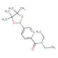 Chemical structure of N,N-diethyl-5-(4,4,5,5-tetramethyl-1,3,2-dioxaborolan-2-yl)pyridine-2-carboxamide - CSSB00010185674
