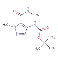 Chemical structure of tert-butyl N-[1-methyl-5-(methylcarbamoyl)-1H-pyrazol-4-yl]carbamate - CSSB00033486790