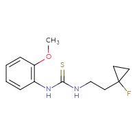 Chemical structure of 3-[2-(1-fluorocyclopropyl)ethyl]-1-(2-methoxyphenyl)thiourea - CSSB21432519865