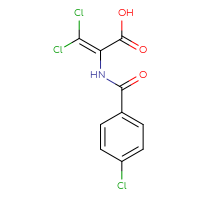 Chemical structure of 3,3-dichloro-2-[(4-chlorophenyl)formamido]prop-2-enoic acid - CSSB00159717206