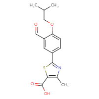 Chemical structure of 2-[3-formyl-4-(2-methylpropoxy)phenyl]-4-methyl-1,3-thiazole-5-carboxylic acid - CSSB00102513923