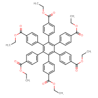 Chemical structure of ethyl 2',3',4',5',6'-pentakis[4-(ethoxycarbonyl)phenyl]-[1,1'-biphenyl]-4-carboxylate - CSSB20621662326