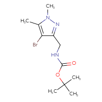 Chemical structure of tert-butyl N-[(4-bromo-1,5-dimethyl-1H-pyrazol-3-yl)methyl]carbamate - CSSB03496564190