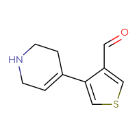 Chemical structure of 4-(1,2,3,6-tetrahydropyridin-4-yl)thiophene-3-carbaldehyde - CSSB00102730735