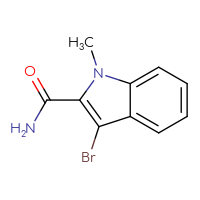 Chemical structure of 3-bromo-1-methyl-1H-indole-2-carboxamide - CSSB00930827716