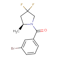 Chemical structure of (2S)-1-(3-bromobenzoyl)-4,4-difluoro-2-methylpyrrolidine - CSSB06775524274